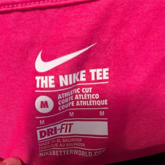 *30off3* Nike Women's Dri-FIT V-Neck T-Shirt Pink Short Sleeve Athletic Cut - Picture 5 of 6